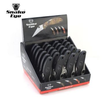 Snake Eye Tactical 24Pcs Black Folding Knives Box SE-1005BK